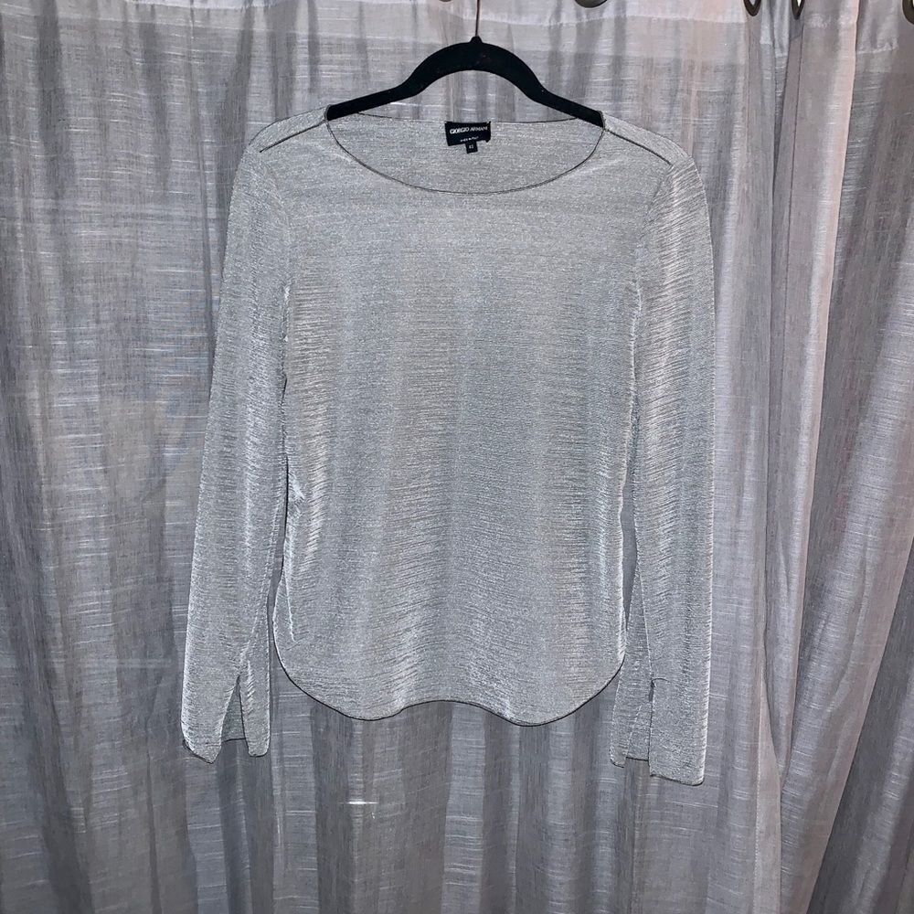 Giorgio Armani Silver Grey Light Mesh Shirt